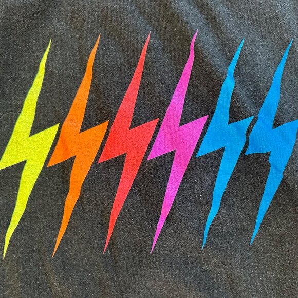 Aviator Nation Black/Rainbow Gradient Bolt Set- Size Small - Picture 3 of 10